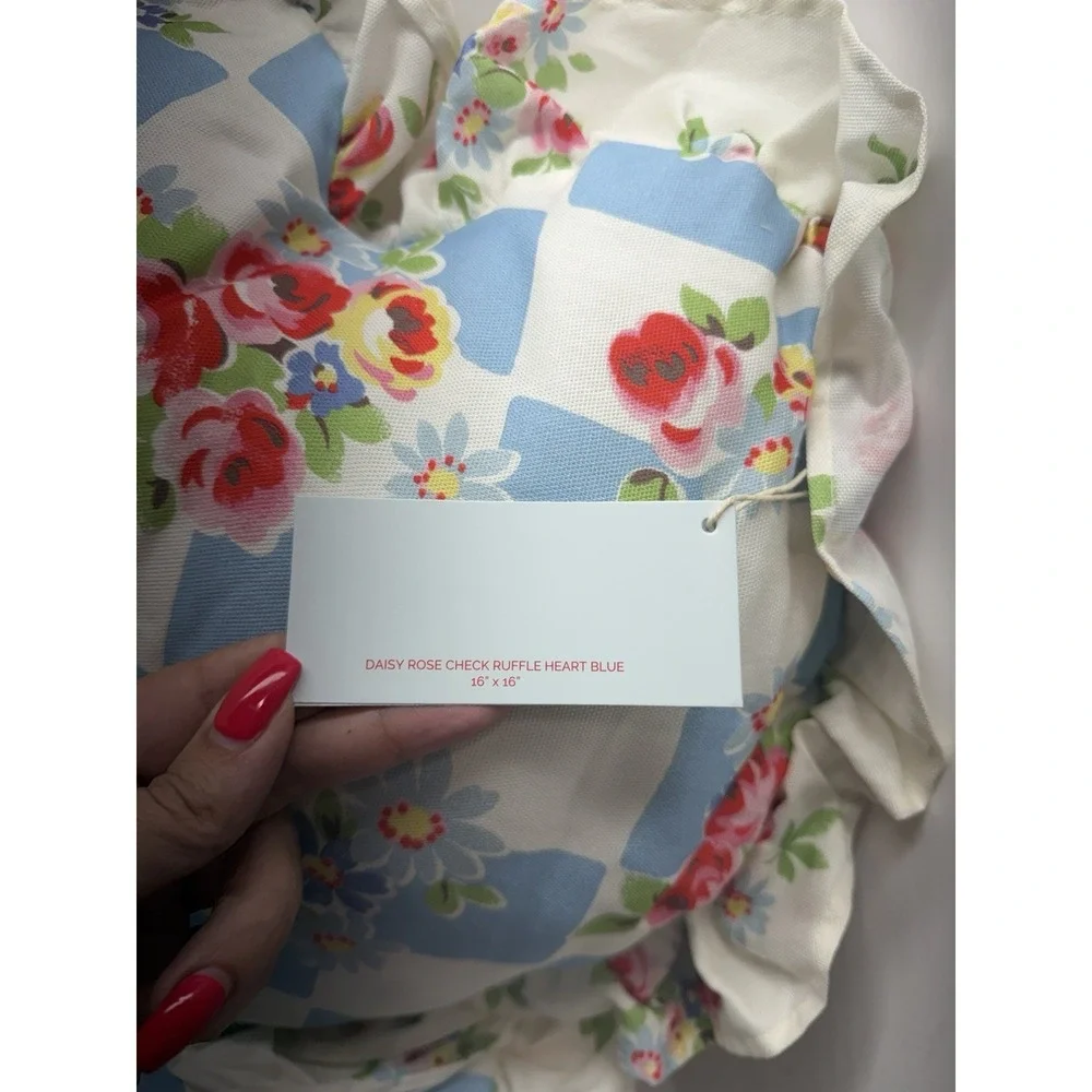 Cath Kidston Of London Pillow Set of 3- Floral Blue Check Rose & Strawberry